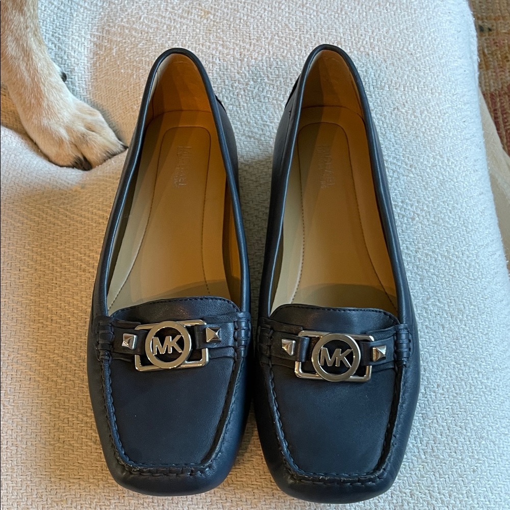 Michael Kors navy Leather Loafers
